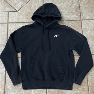 Nike Men's Black Hoodie with White Logo